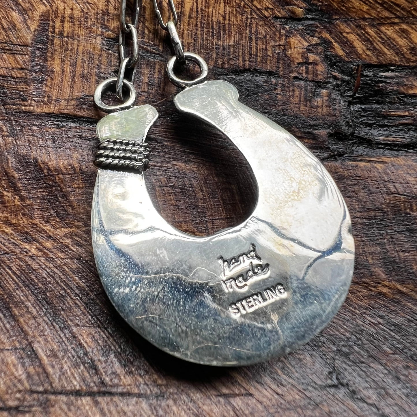 Sterling Silver Spiny Oyster Horseshoe Necklace with Floral & Star Details