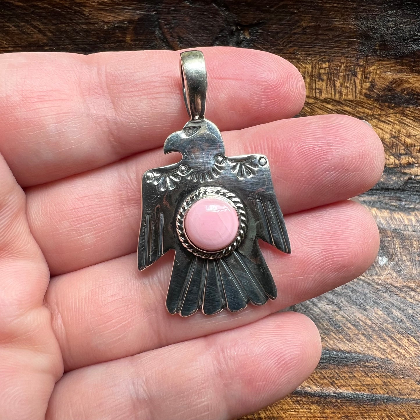 Sterling Silver Queen Conch Thunderbird Pendant