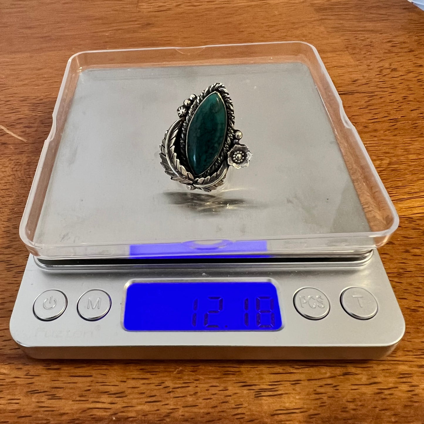 Kingman Turquoise Marquise Statement Ring in Handcrafted Sterling Silver