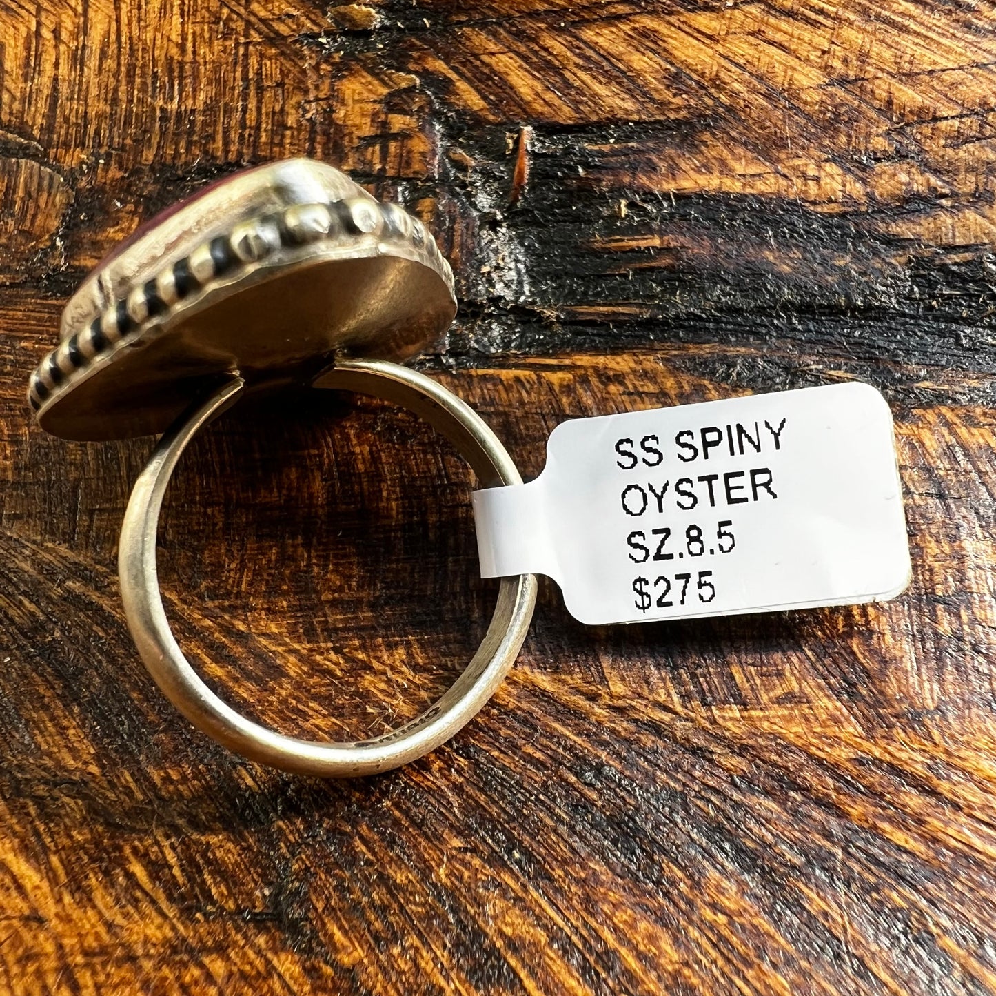 Purple Spiny Oyster Statement Ring – Size 8.5 | Sterling Silver Navajo Handmade