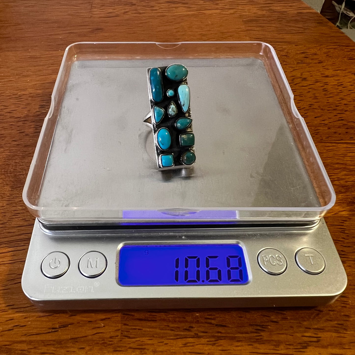 Kingman Turquoise Cluster Statement Ring | Sterling Silver Size 7