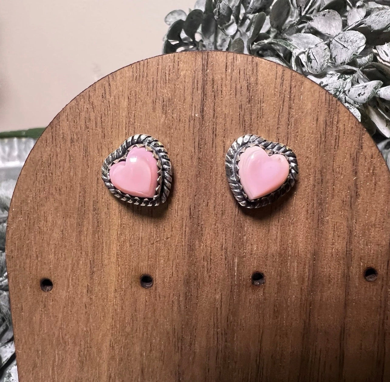 Queen Conch Heart Sterling Silver Stud Earrings
