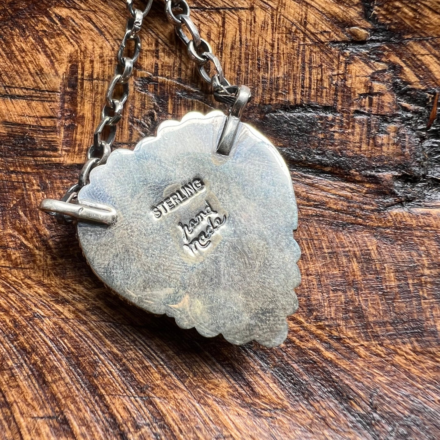 Sterling Silver Kingman Turquoise Heart Necklace