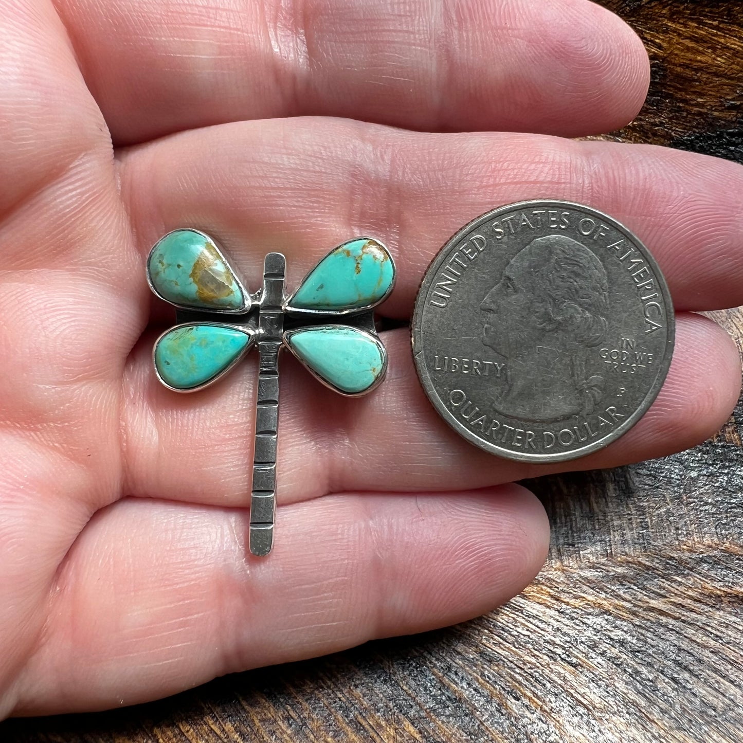 Kingman Turquoise Dragonfly Ring