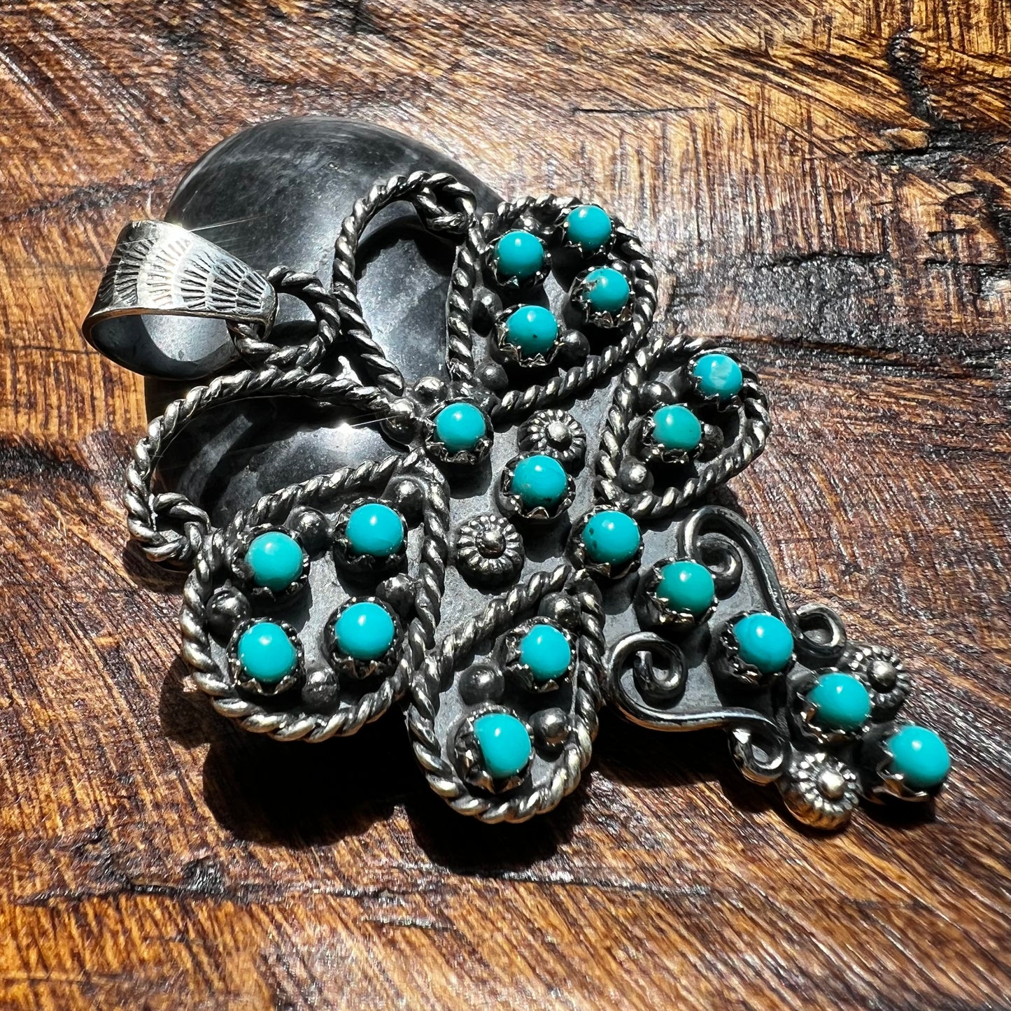 Kingman Turquoise Dragonfly Pendant in Sterling Silver