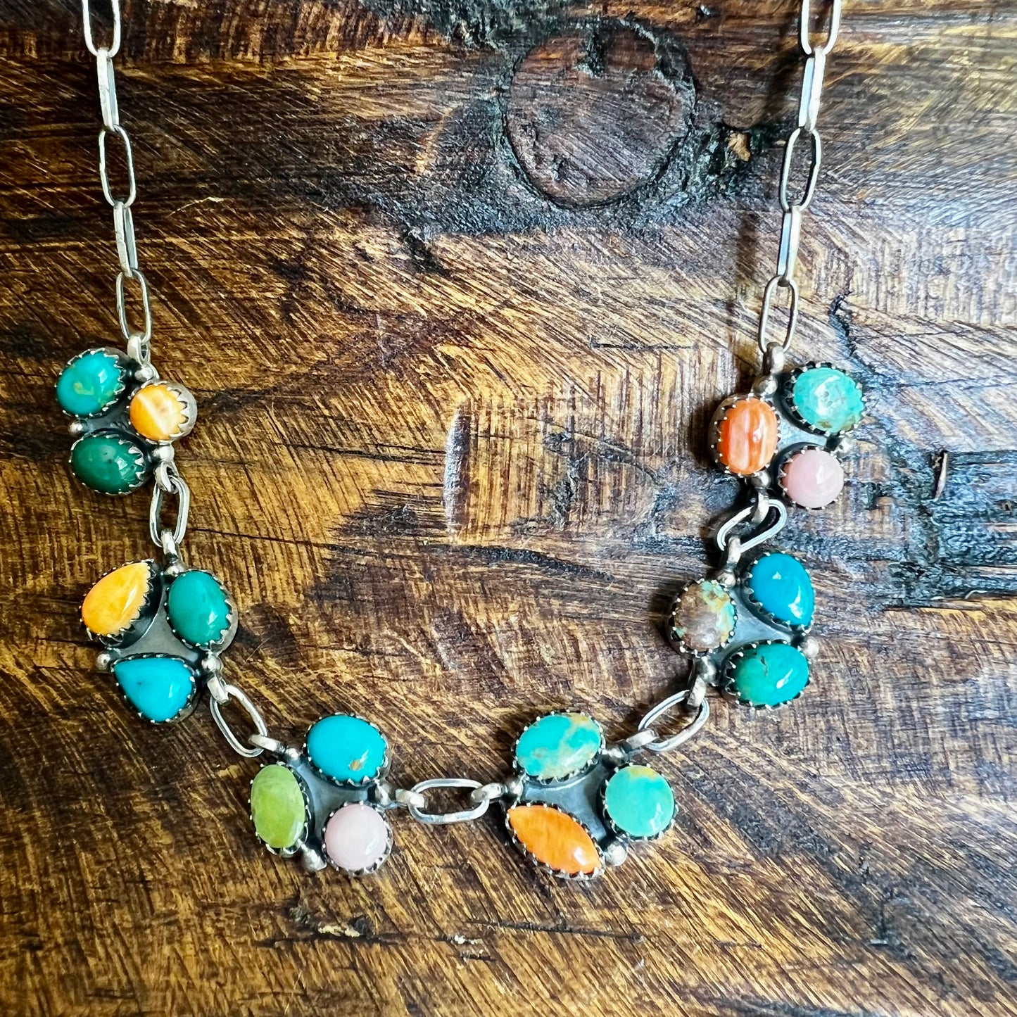 Sterling Silver Multi-Stone Choker Necklace
