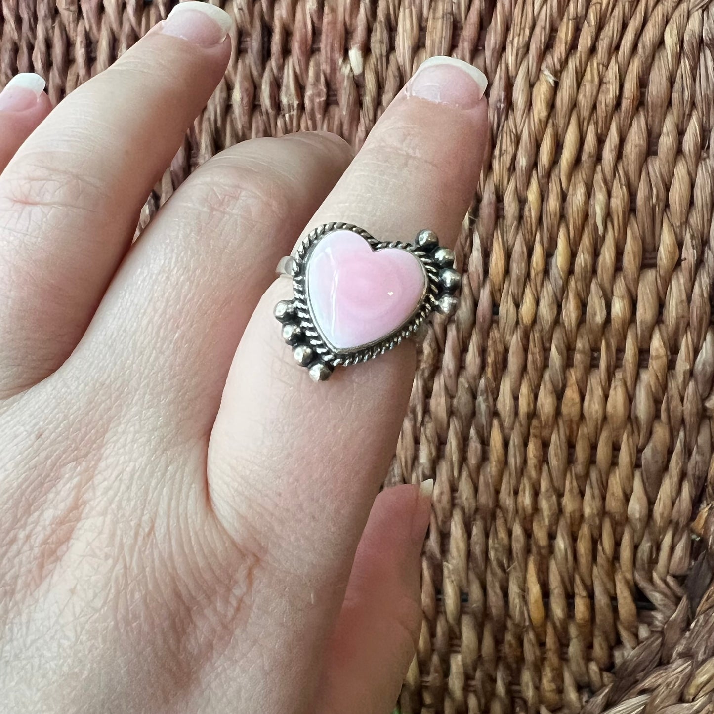 Sterling Silver Queen Conch Heart Ring Size 7