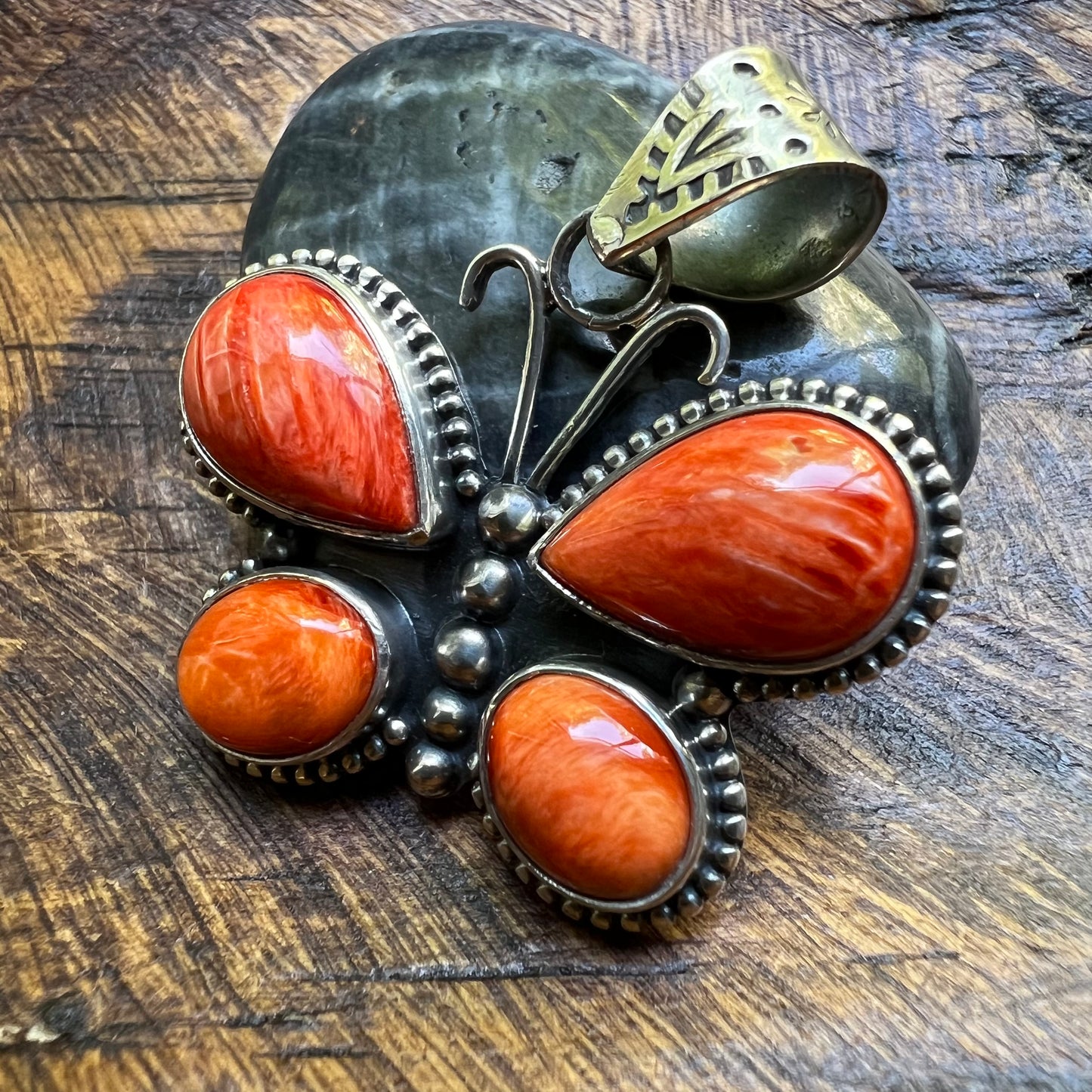 Spiny Oyster Butterfly Pendant – Sterling Silver Southwestern Statement