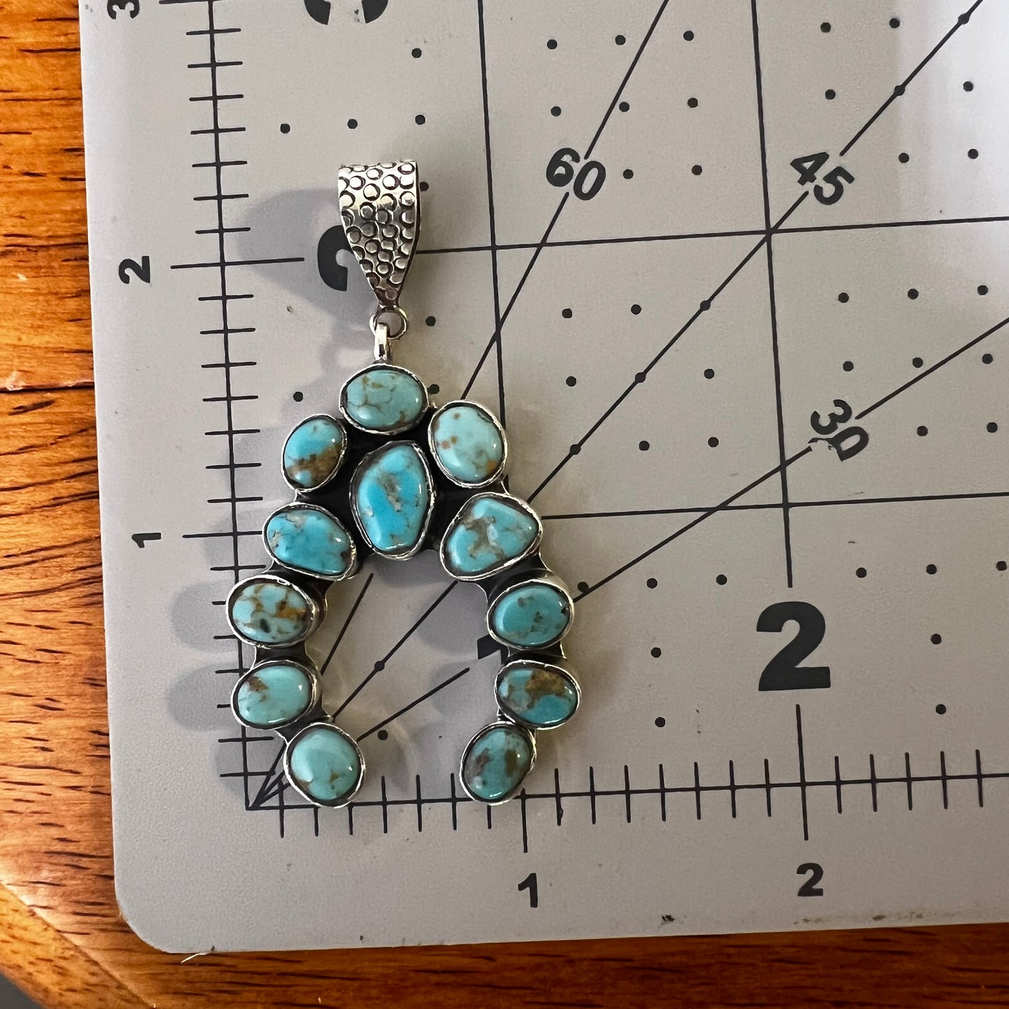 Sterling Silver Kingman Turquoise Naja Pendant