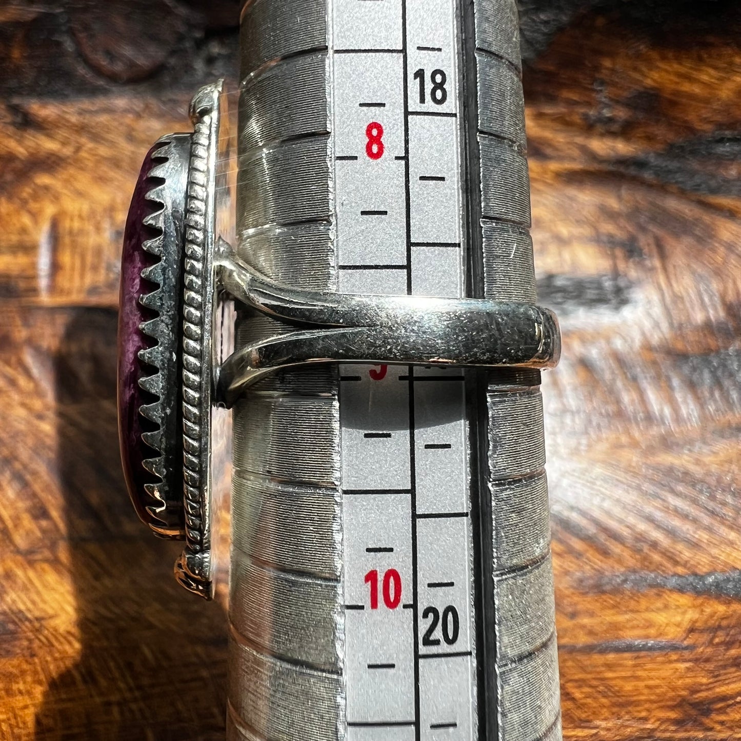 Purple Spiny Oyster Sterling Silver Statement Ring – Size 9