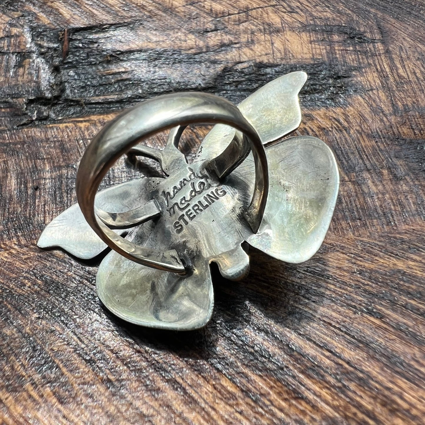 Pink Queen Conch Moth Ring – Sterling Silver Southwestern Statement Ring