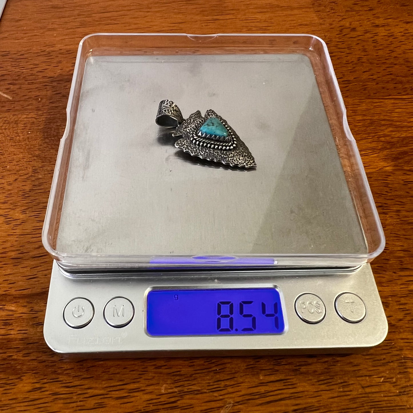 Kingman Turquoise Arrowhead Sterling Silver Pendant