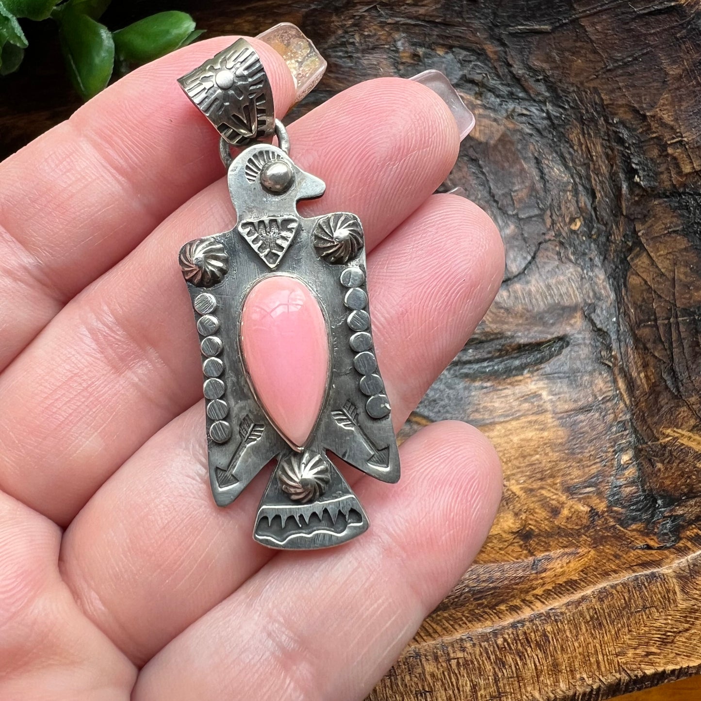 Queen Conch Thunderbird Pendant