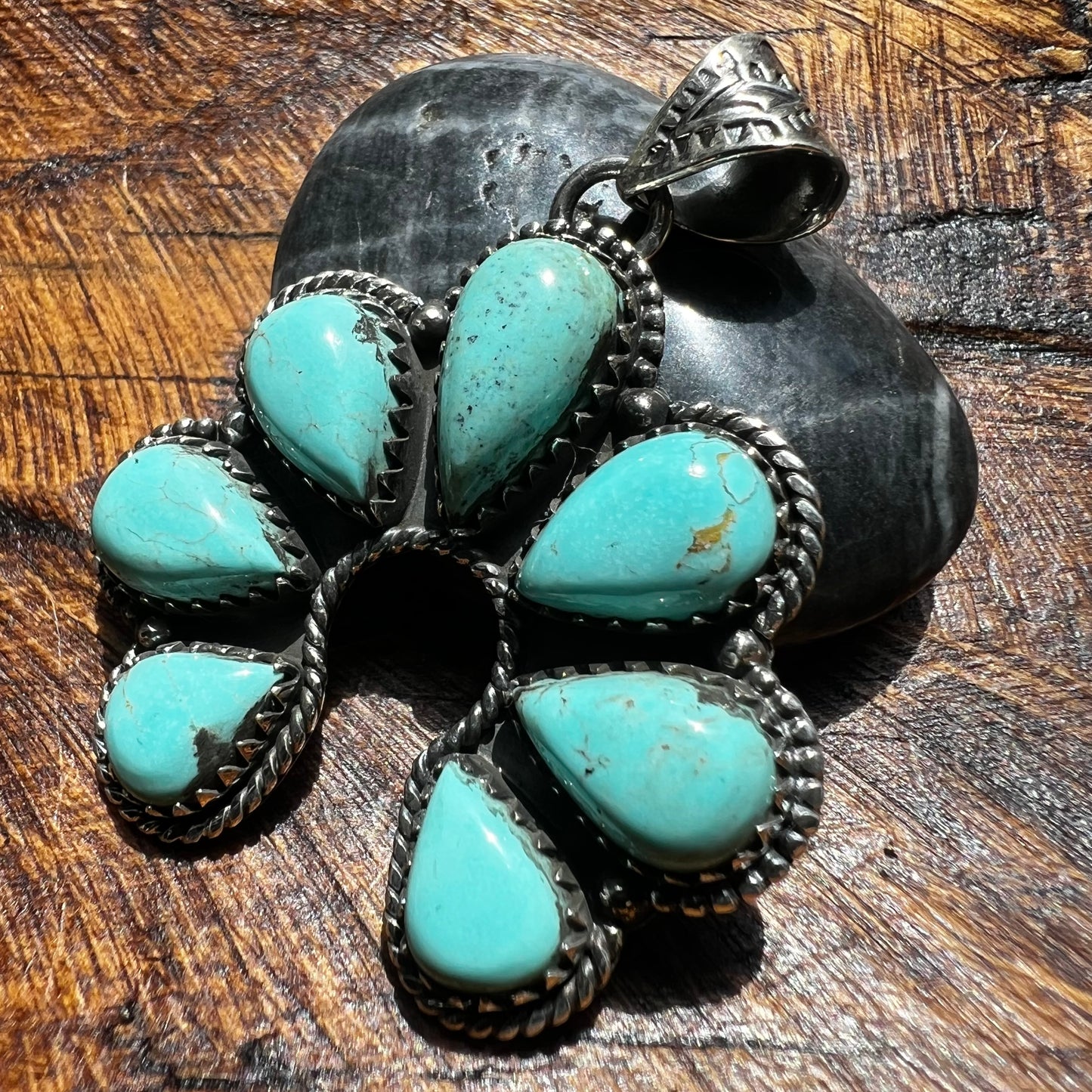 Kingman Turquoise Naja Pendant in Sterling Silver – Handcrafted Southwestern