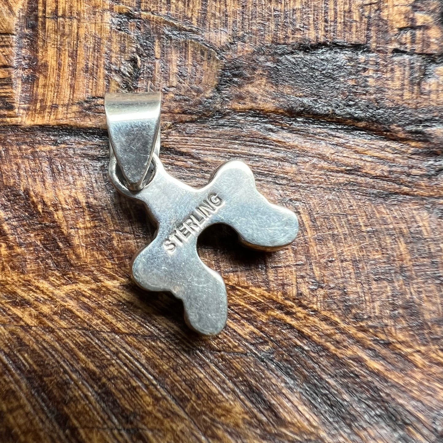 Sterling Silver Kingman Turquoise Mini Naja Pendant