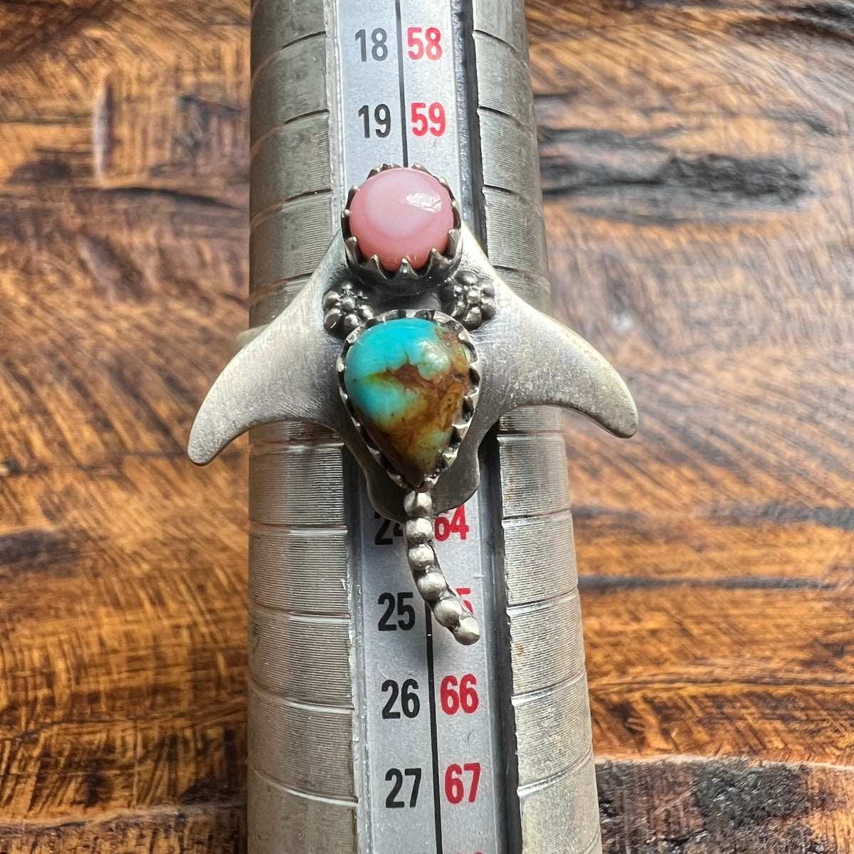 Sterling Silver Manta Ray Ring – Turquoise with Queen Conch or Spiny Oyster