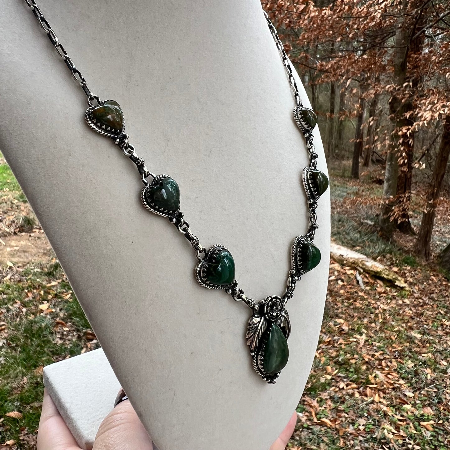 Statement Turquoise Necklace in Solid Sterling Silver