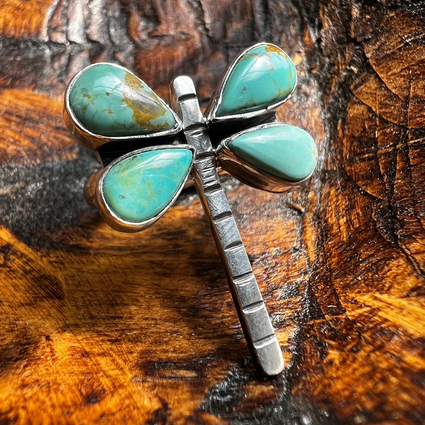 Kingman Turquoise Dragonfly Ring