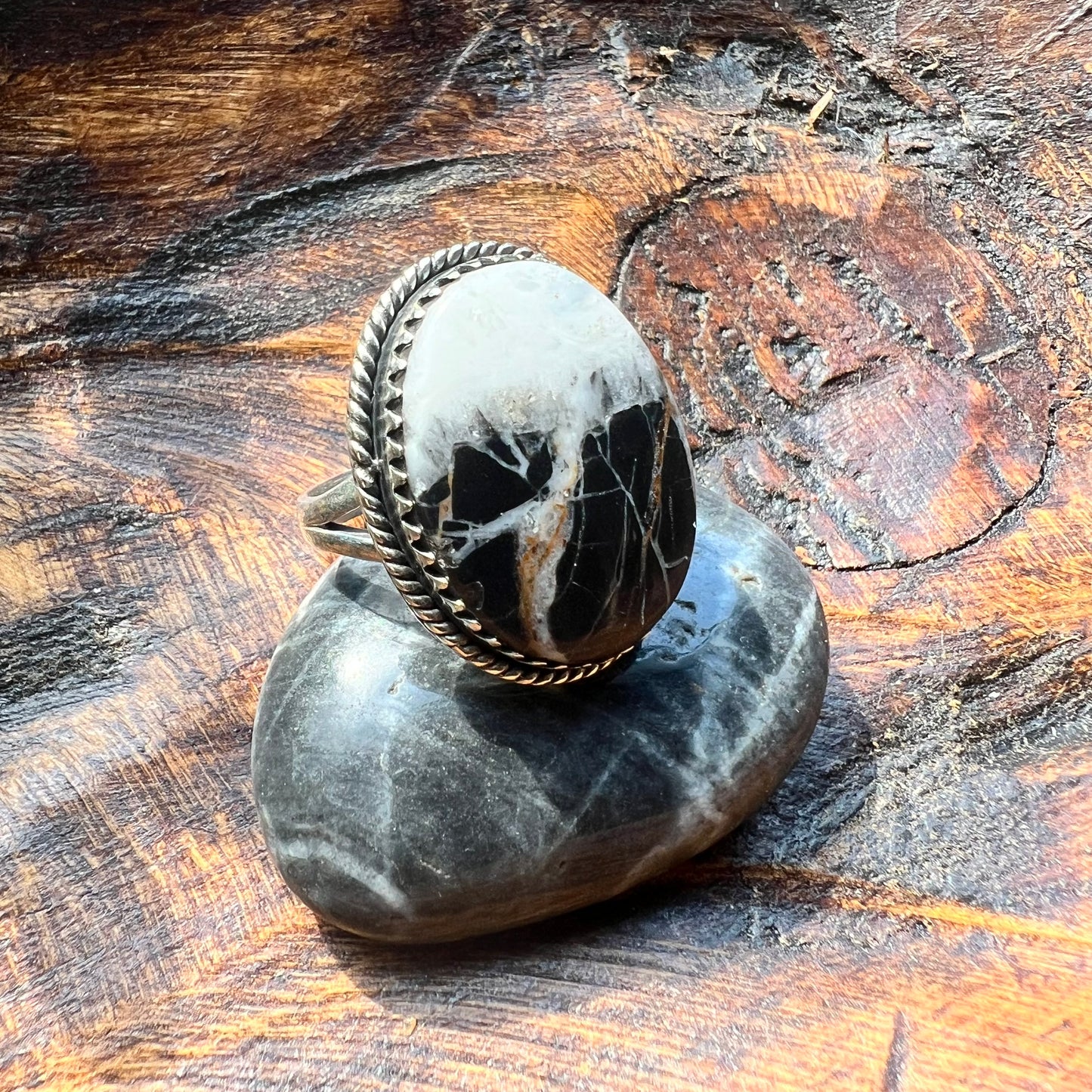 White Buffalo Statement Ring | Sterling Silver | Size 9.5