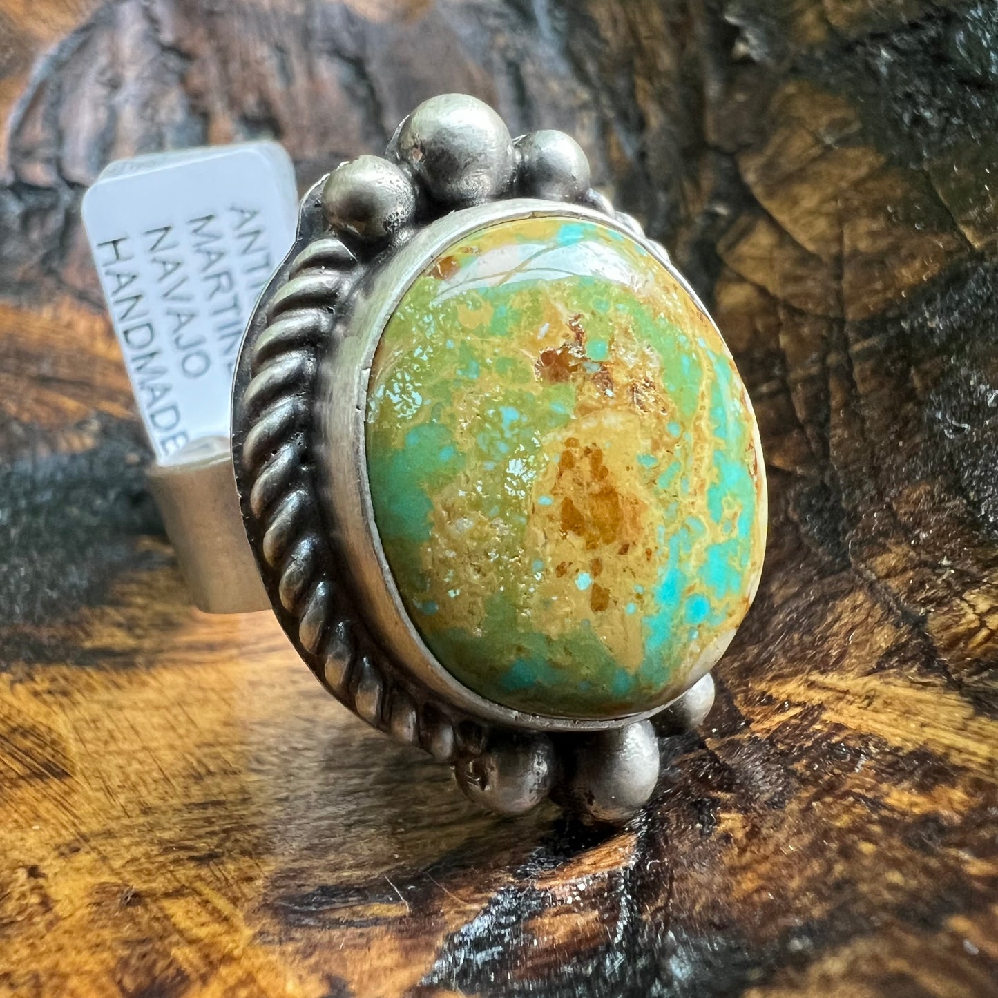 Antoinette Martinez Royston Turquoise Ring Sterling Silver Adjustable 9.5