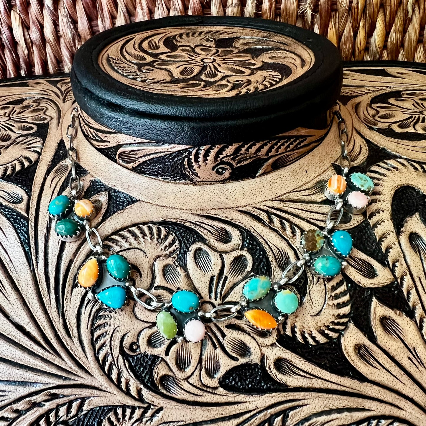 Sterling Silver Multi-Stone Choker Necklace