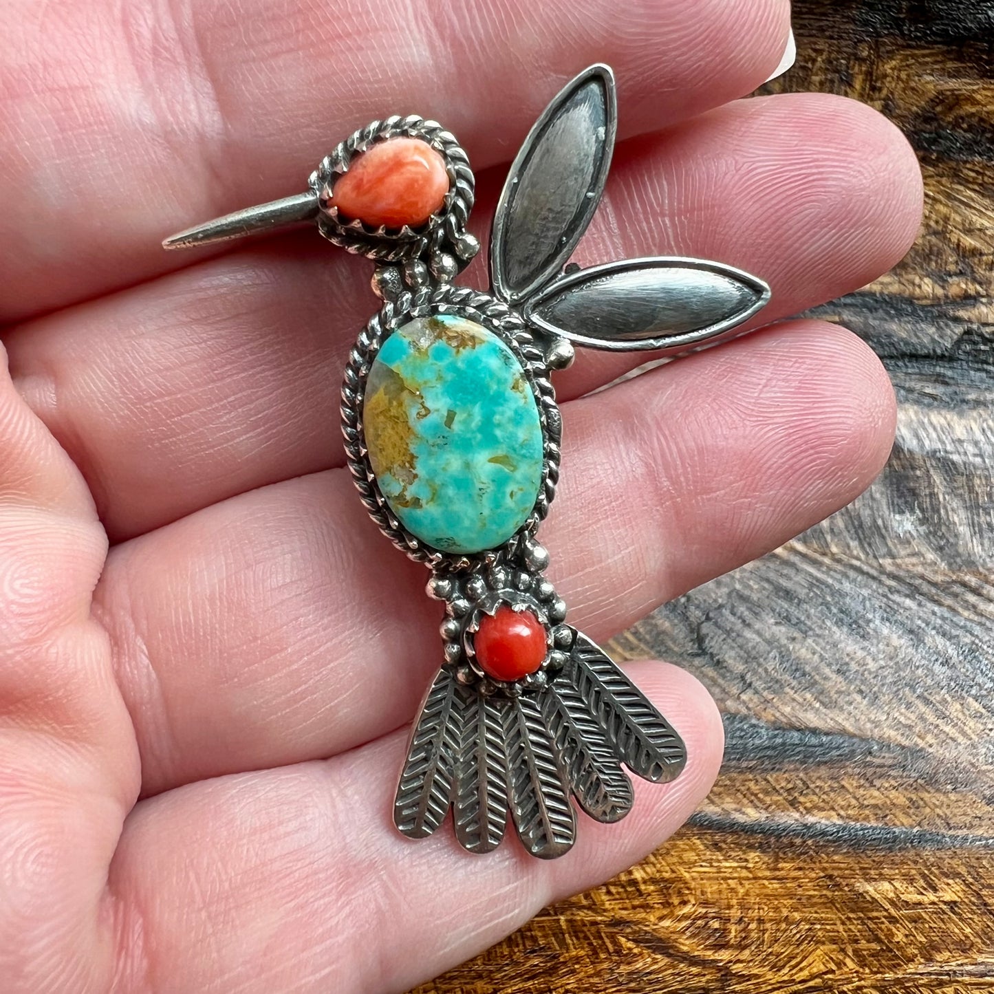 Sterling Silver Hummingbird Brooch