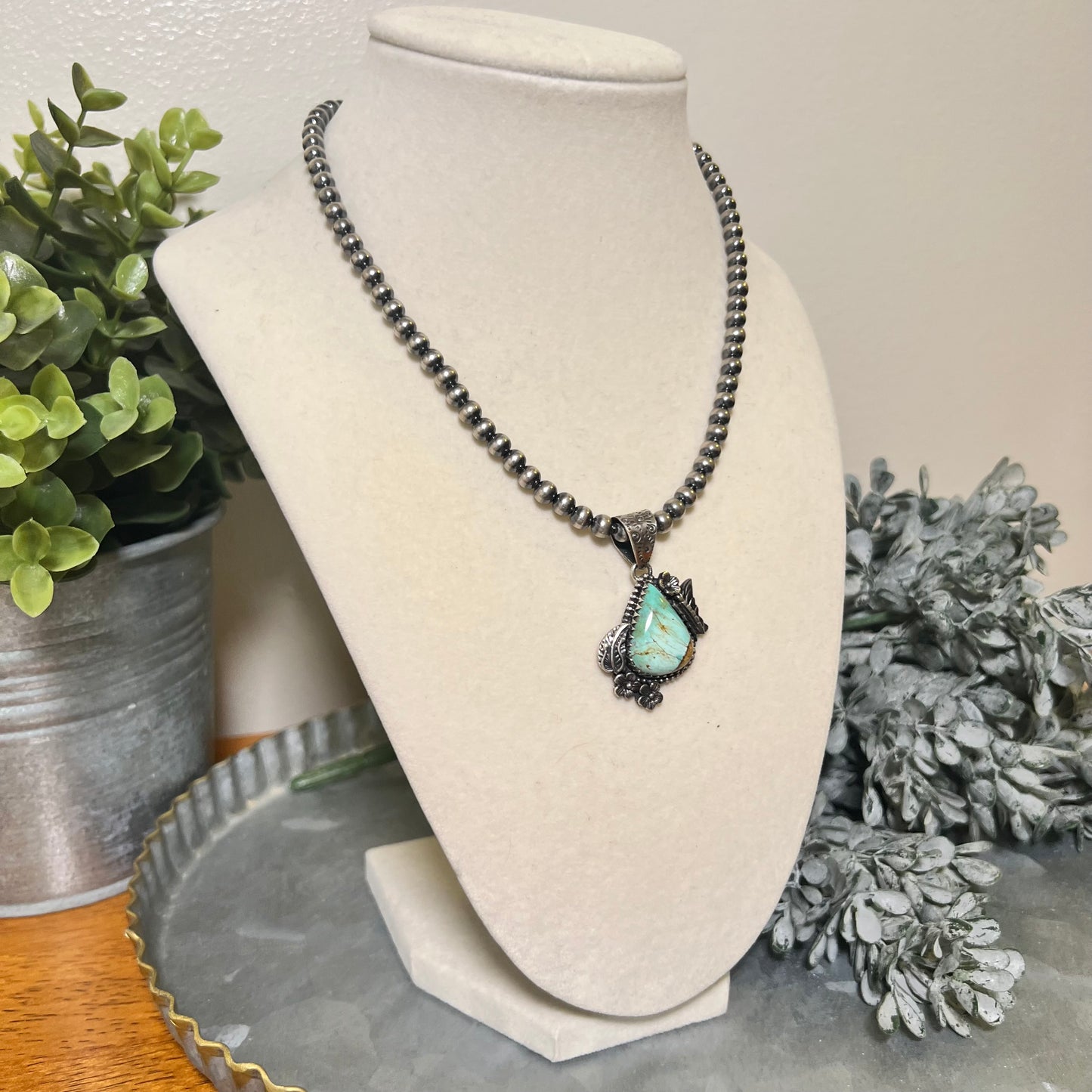 ✨ Sterling Silver Kingman Turquoise Pendant
