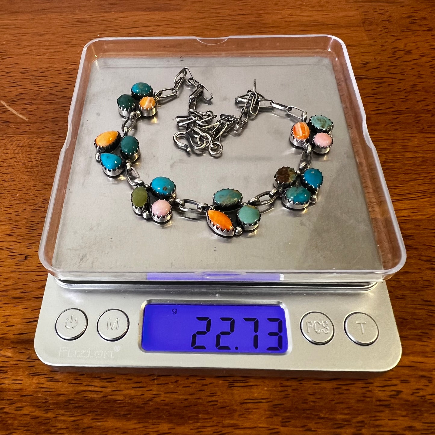 Sterling Silver Multi-Stone Choker Necklace