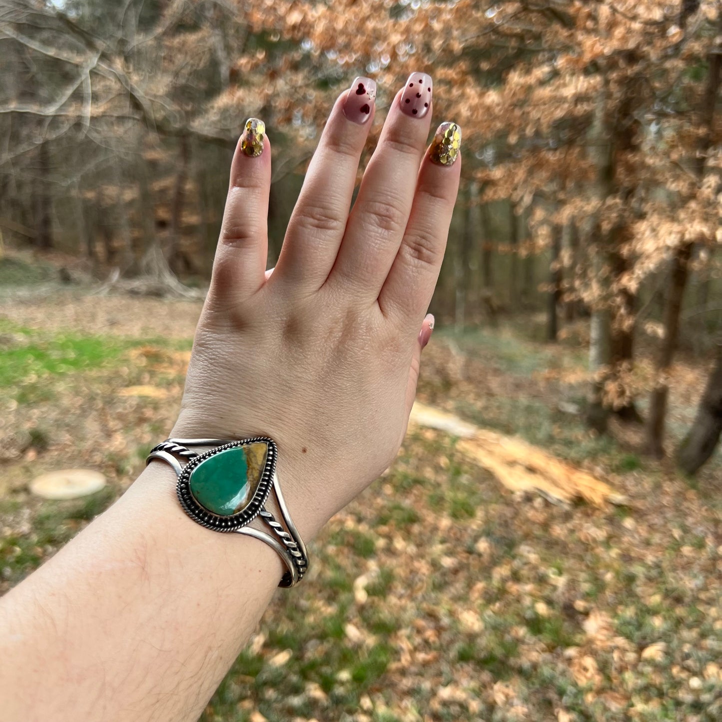 Sterling Silver & Kingman Turquoise Statement Cuff