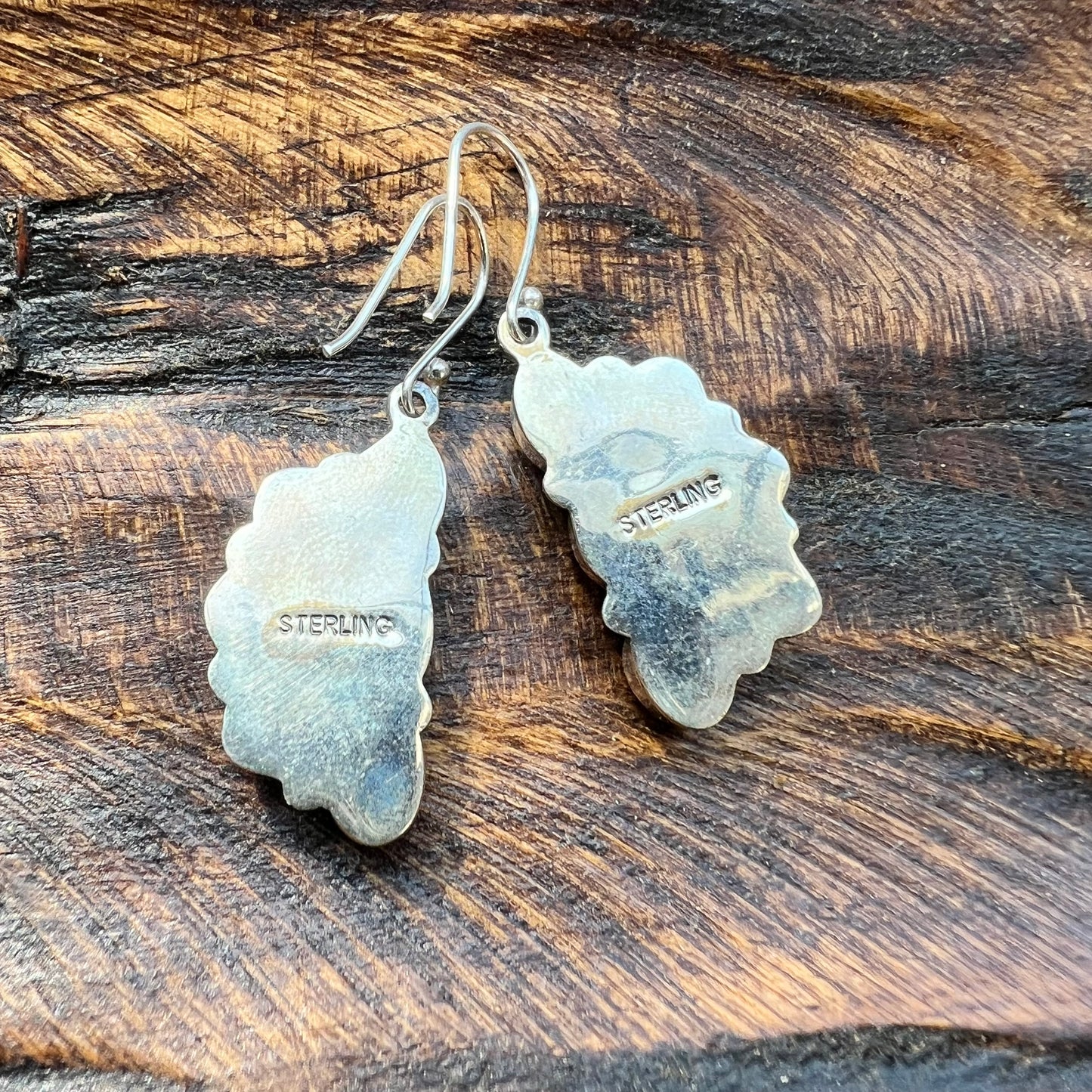 Kingman Turquoise Cluster Dangle Earrings | Sterling Silver