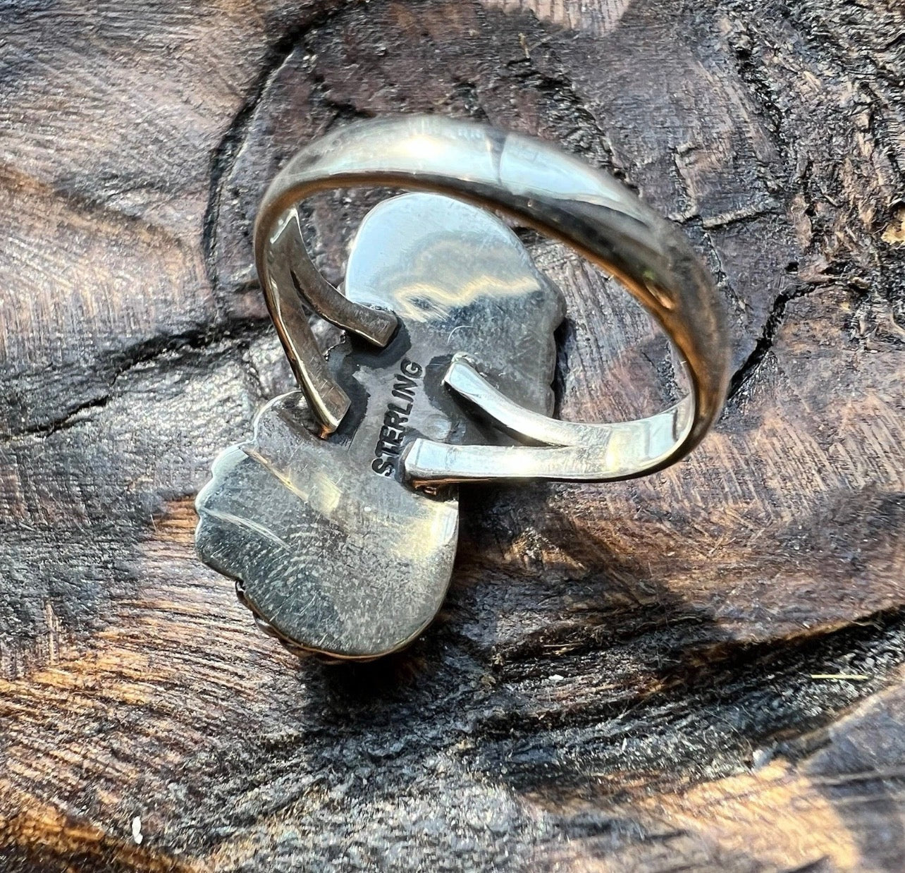 Lapis Lazuli Double Teardrop Statement Ring in Sterling Silver Size 9.5