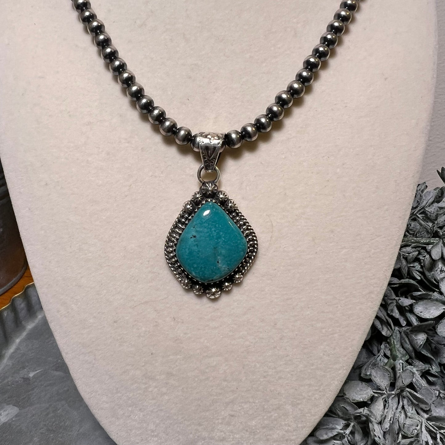 Sterling Silver Kingman Turquoise Statement Pendant