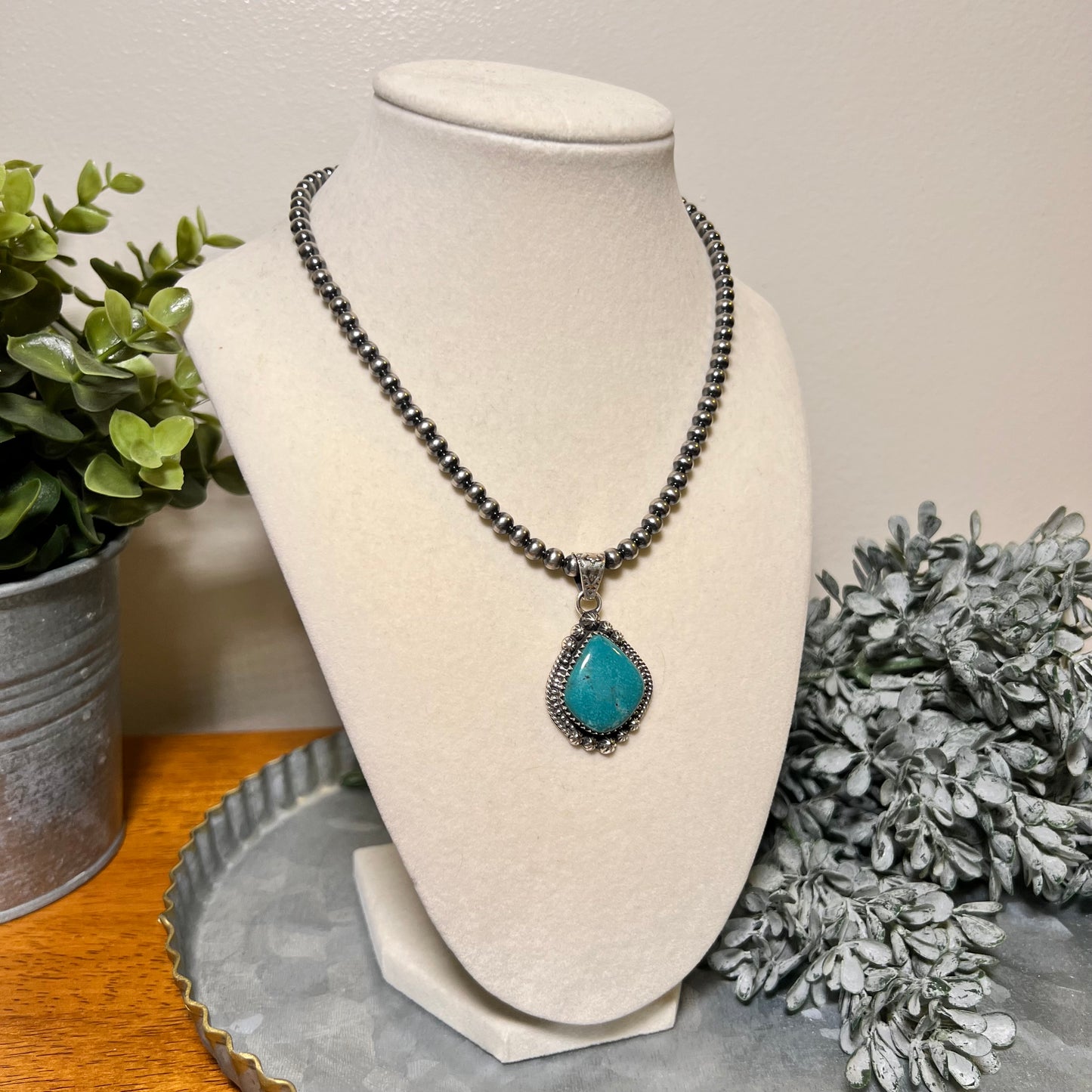 Sterling Silver Kingman Turquoise Statement Pendant