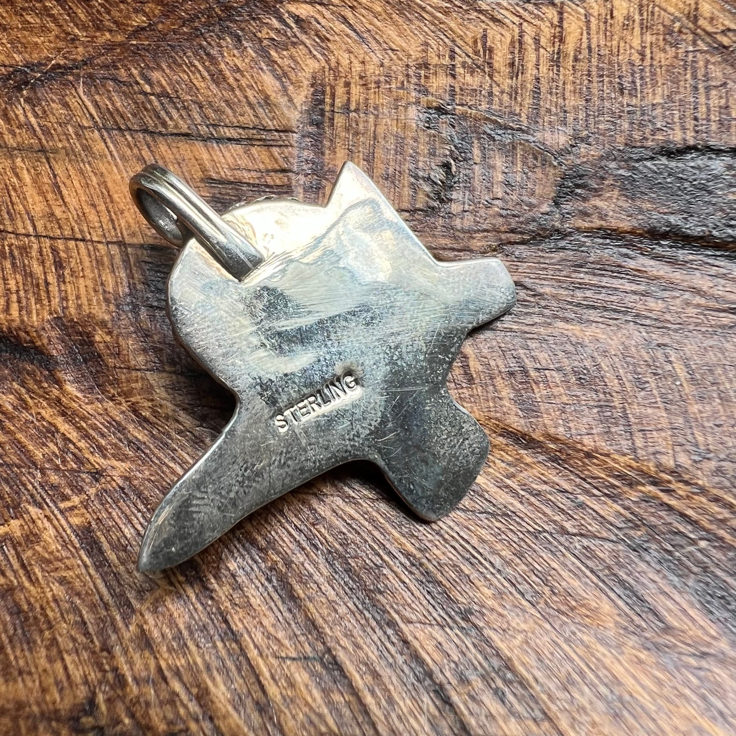 Sterling Silver Pink Conch Pterodactyl Dinosaur Pendant