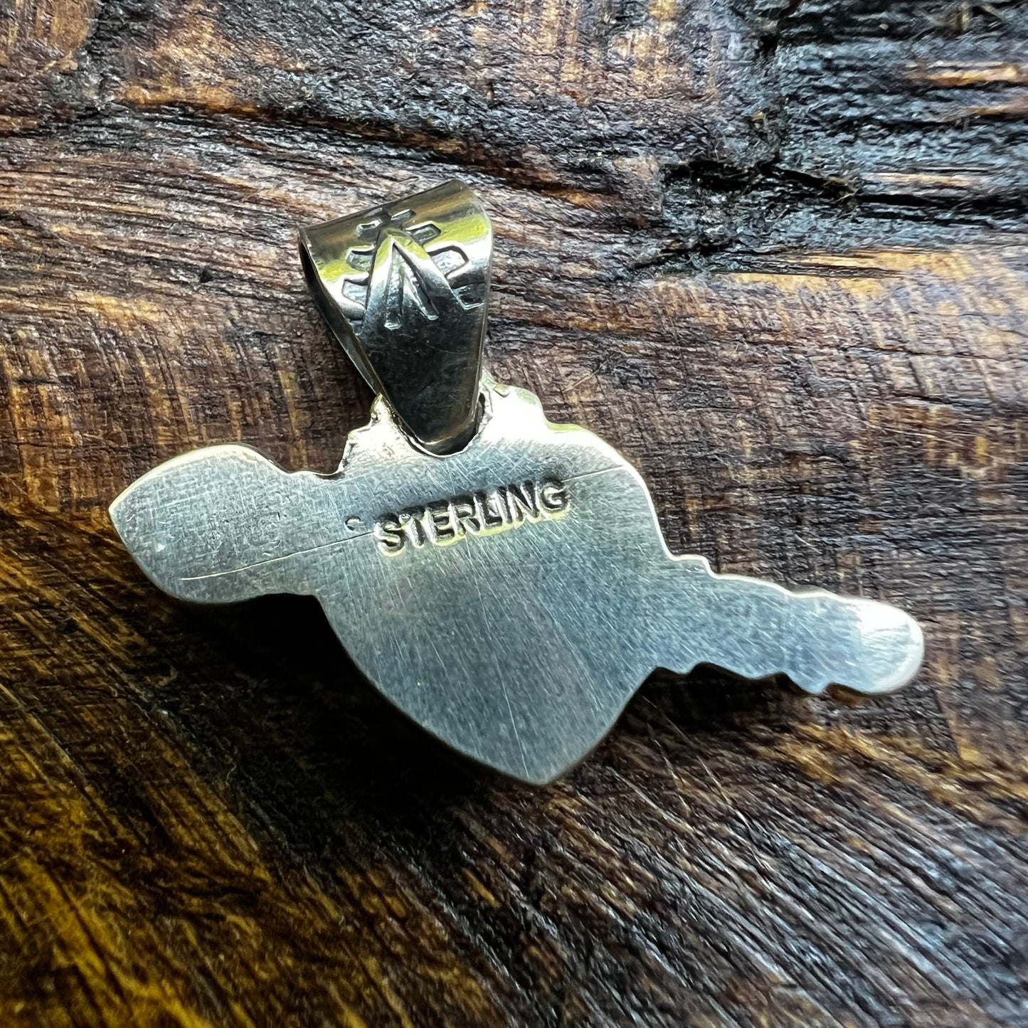 Sterling Silver Pink Conch Heart Arrow Pendant