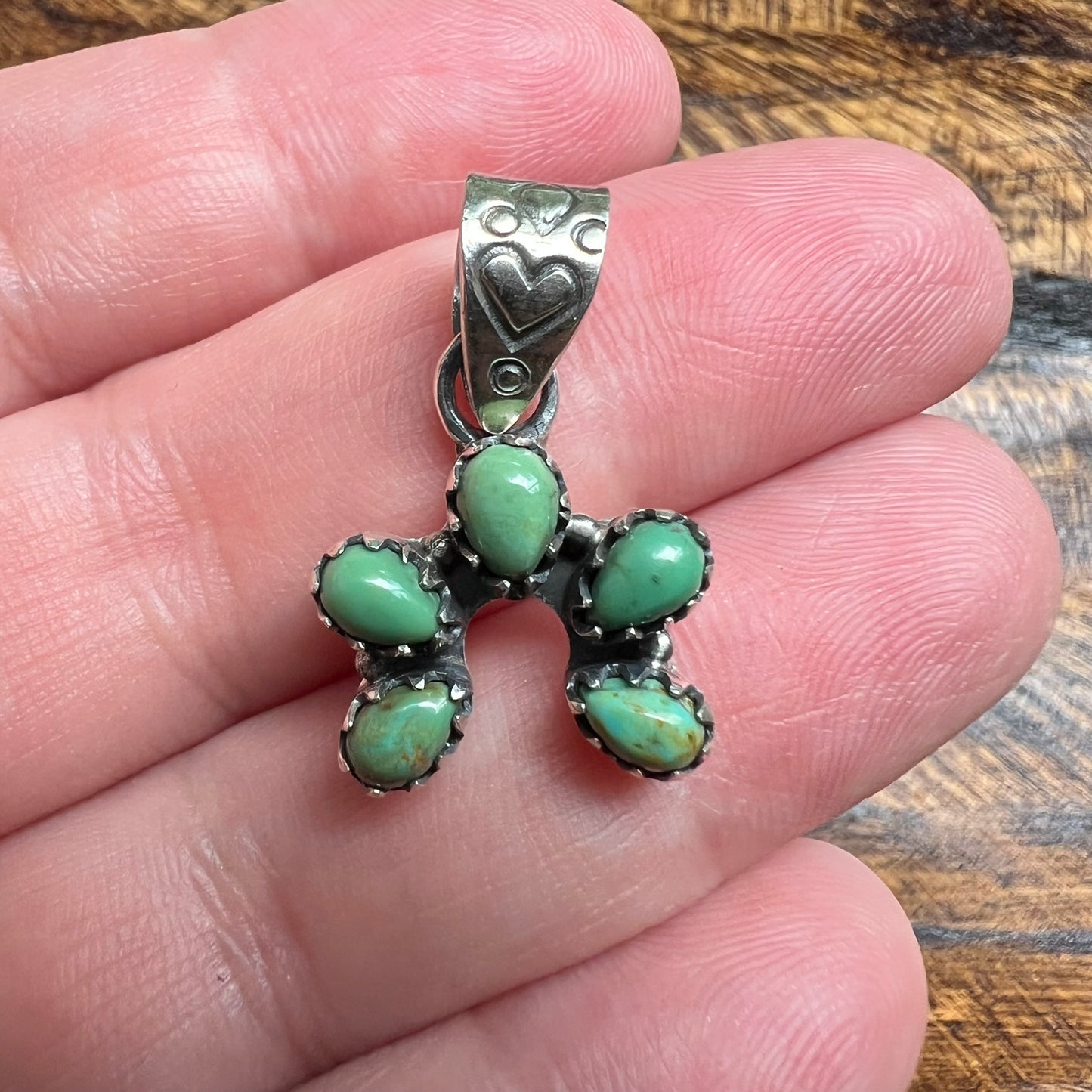 Sterling Silver Kingman Turquoise Mini Naja Pendant