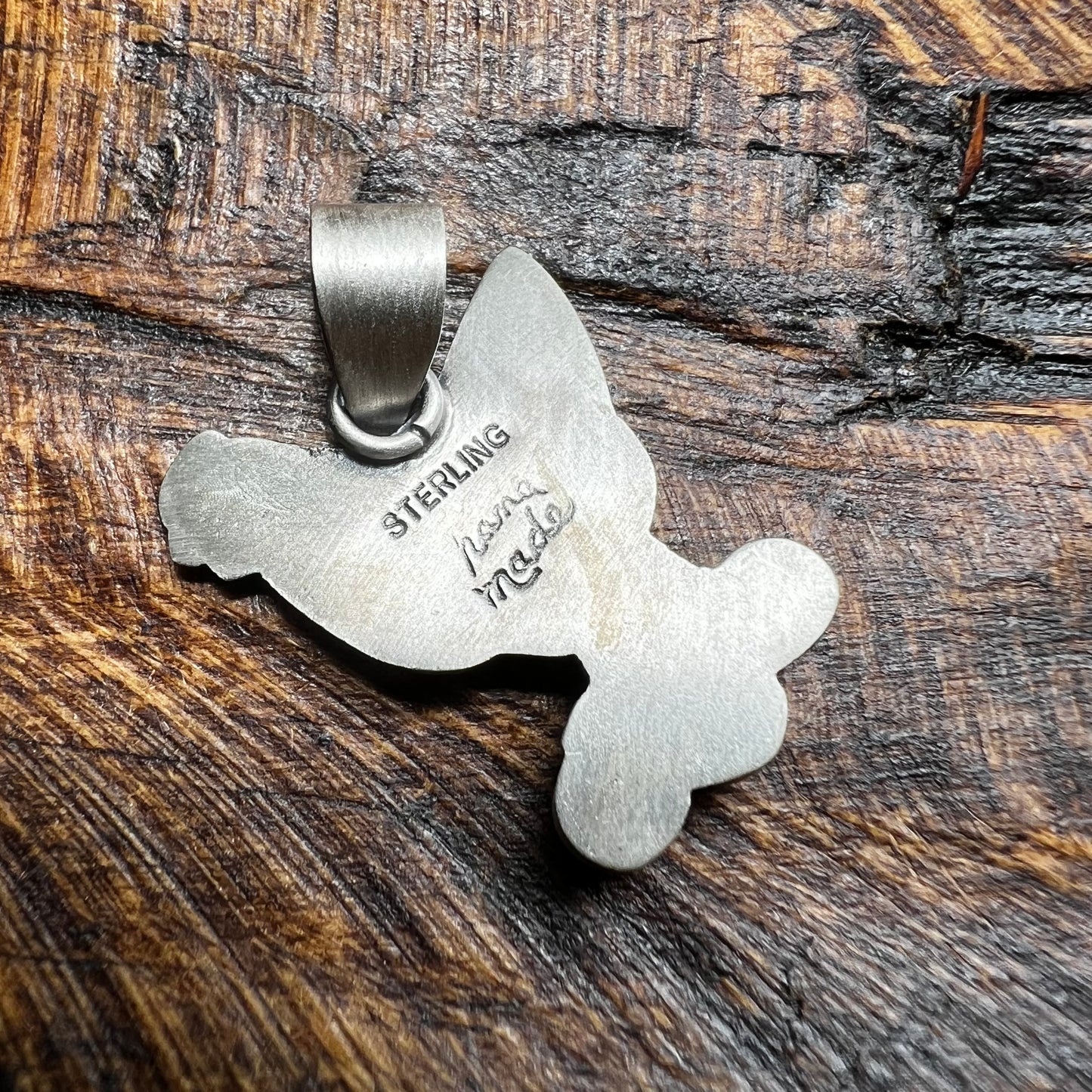 Sterling Silver Kingman Turquoise Chicken Pendant