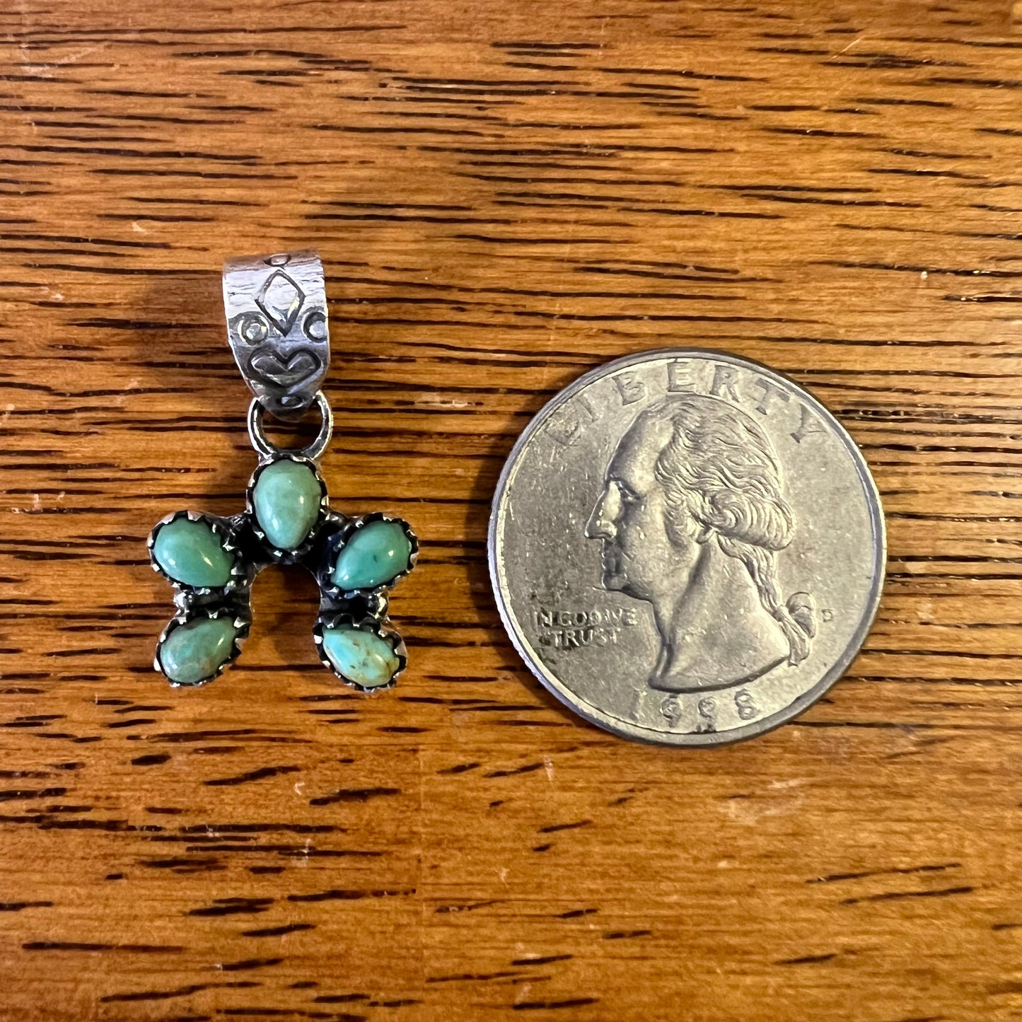 Sterling Silver Kingman Turquoise Mini Naja Pendant