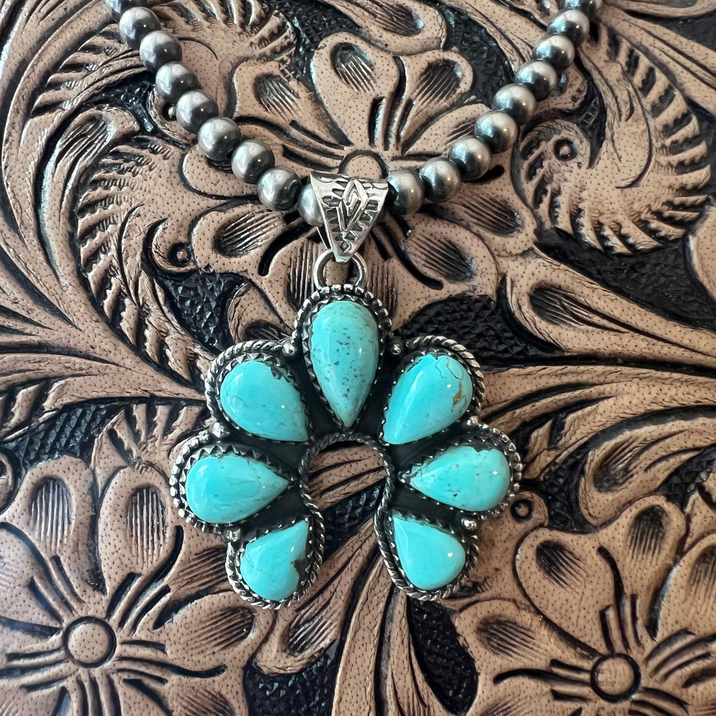 Kingman Turquoise Naja Pendant in Sterling Silver – Handcrafted Southwestern