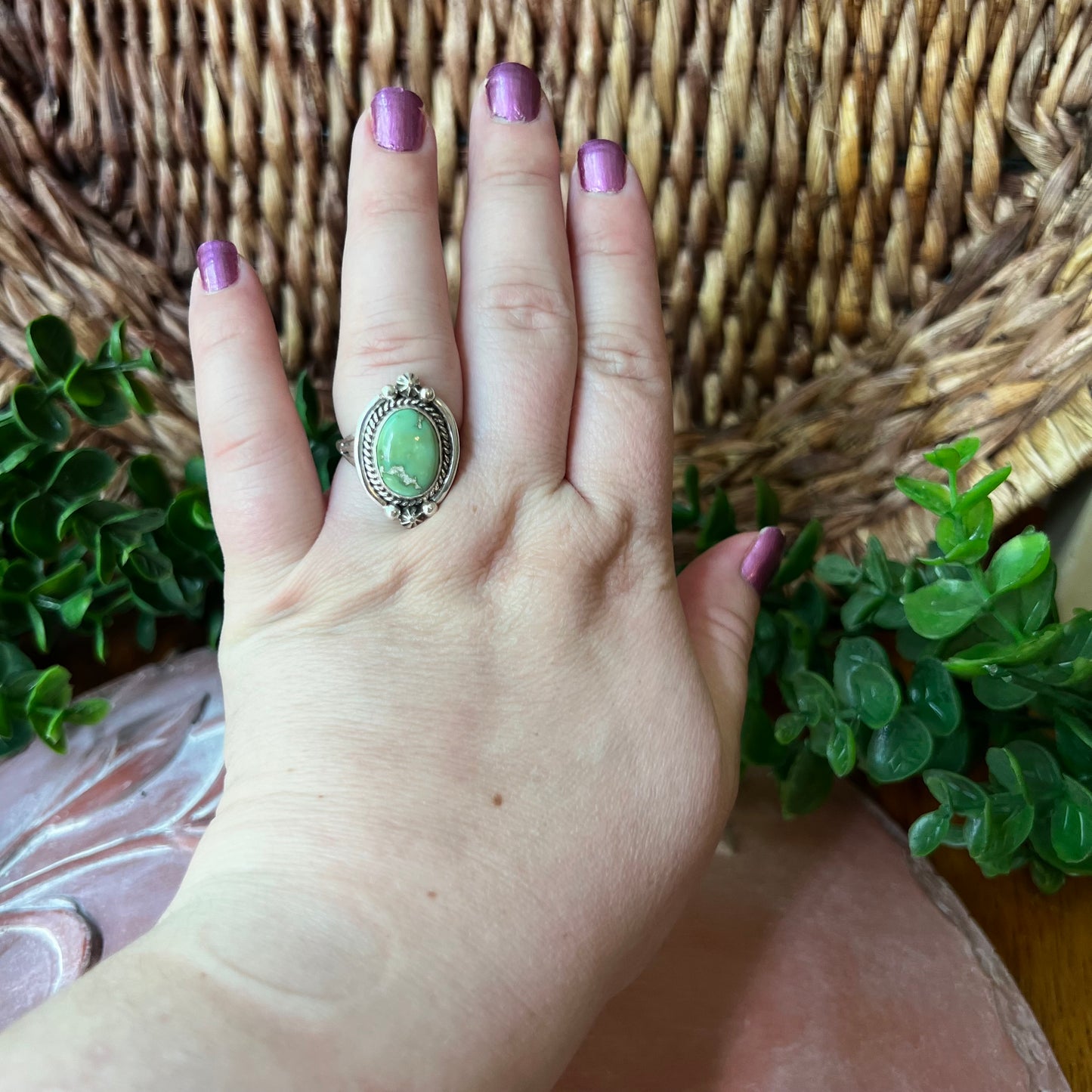 Sam Yellowhair Sonoran Gold Turquoise Ring – Size 8