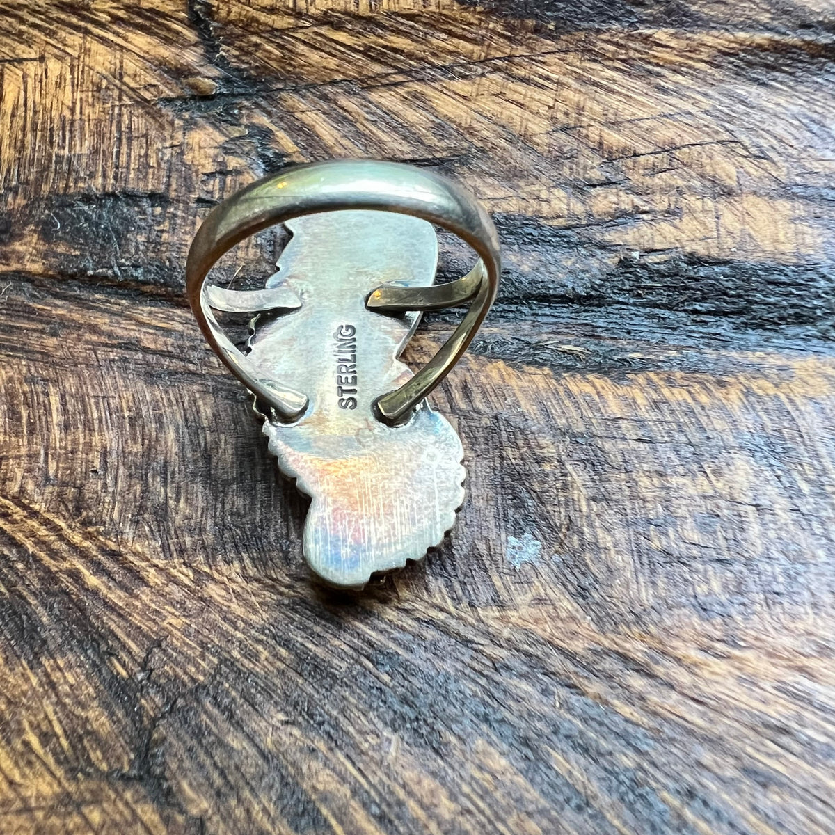 Sterling Silver Queen Conch Double Stone Floral Leaf Ring Size 8