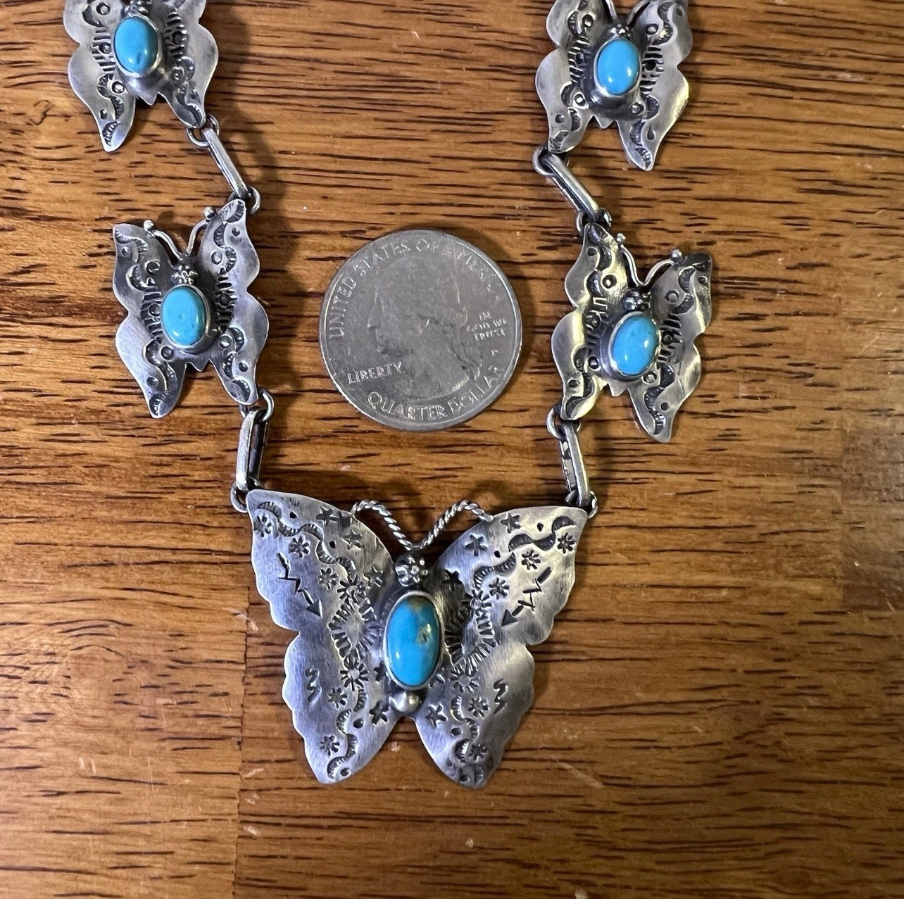 Kingman Turquoise Butterfly Station Necklace