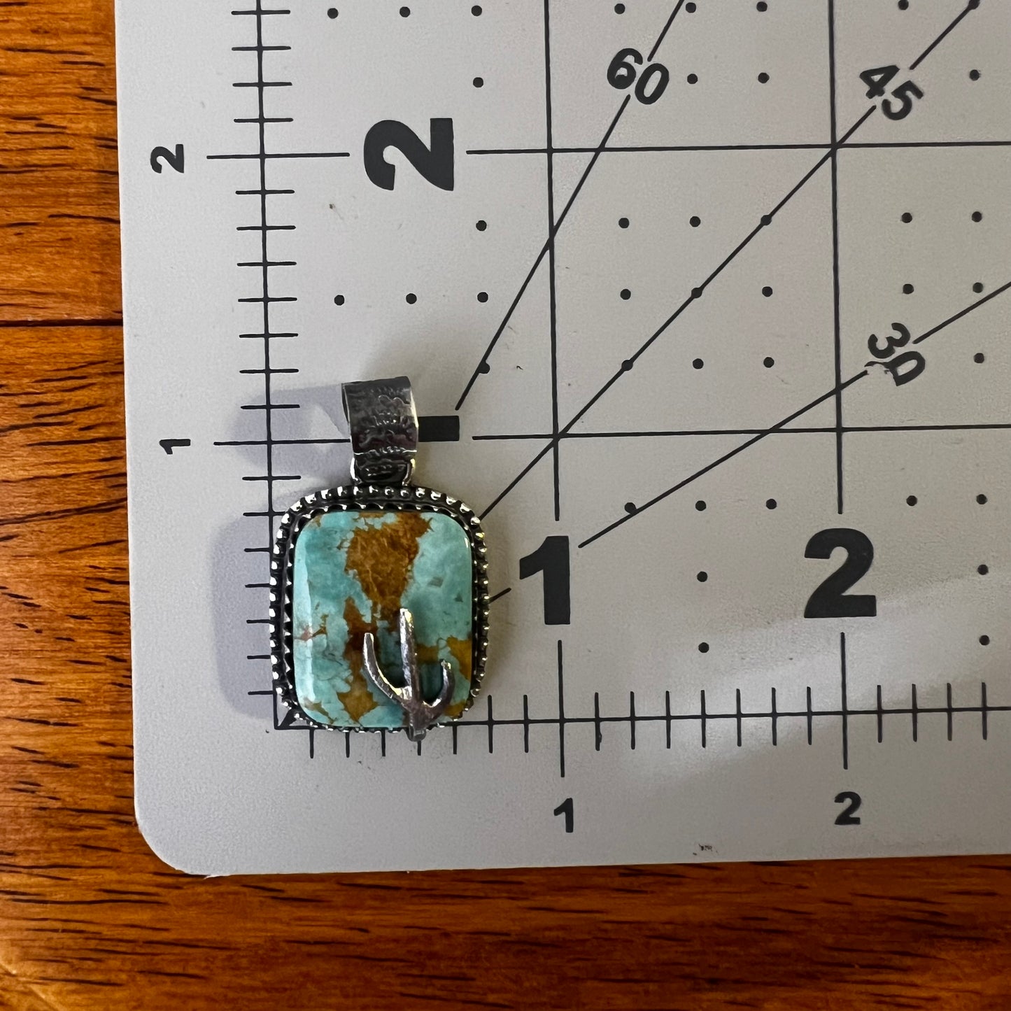 Sterling Silver & Kingman Turquoise Cactus Pendant