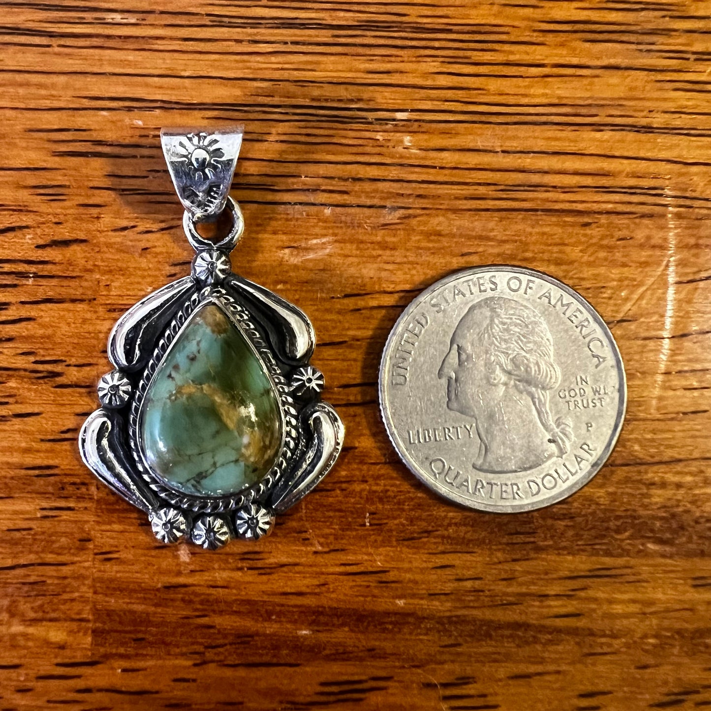 Kingman Turquoise Pendant – Sterling Silver Southwestern Statement
