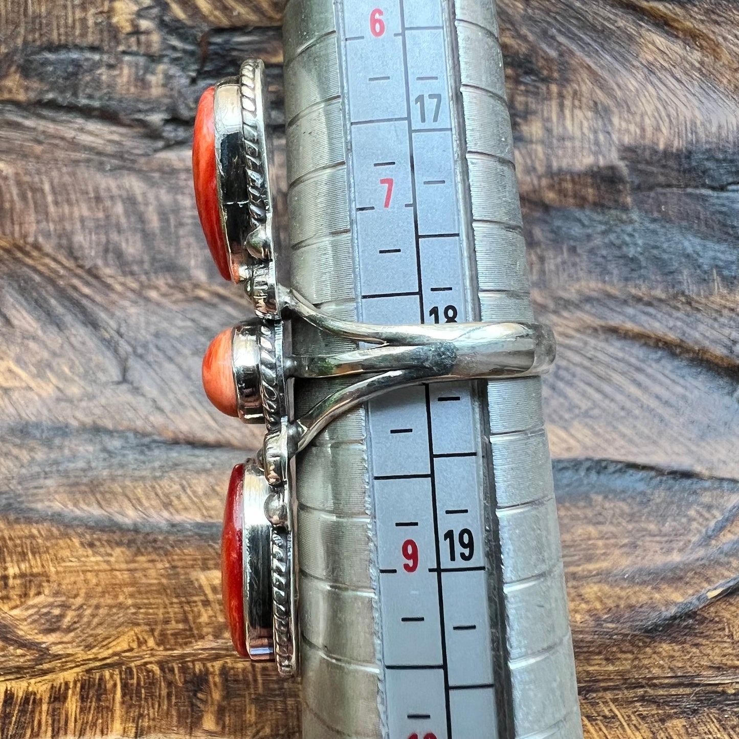 Triple Spiny Oyster Sterling Silver Statement Ring — Bold Southwestern Design