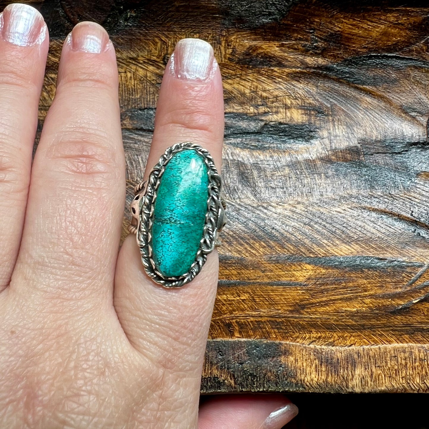 Kingman Turquoise Statement Ring – Wide Band Sterling Silver