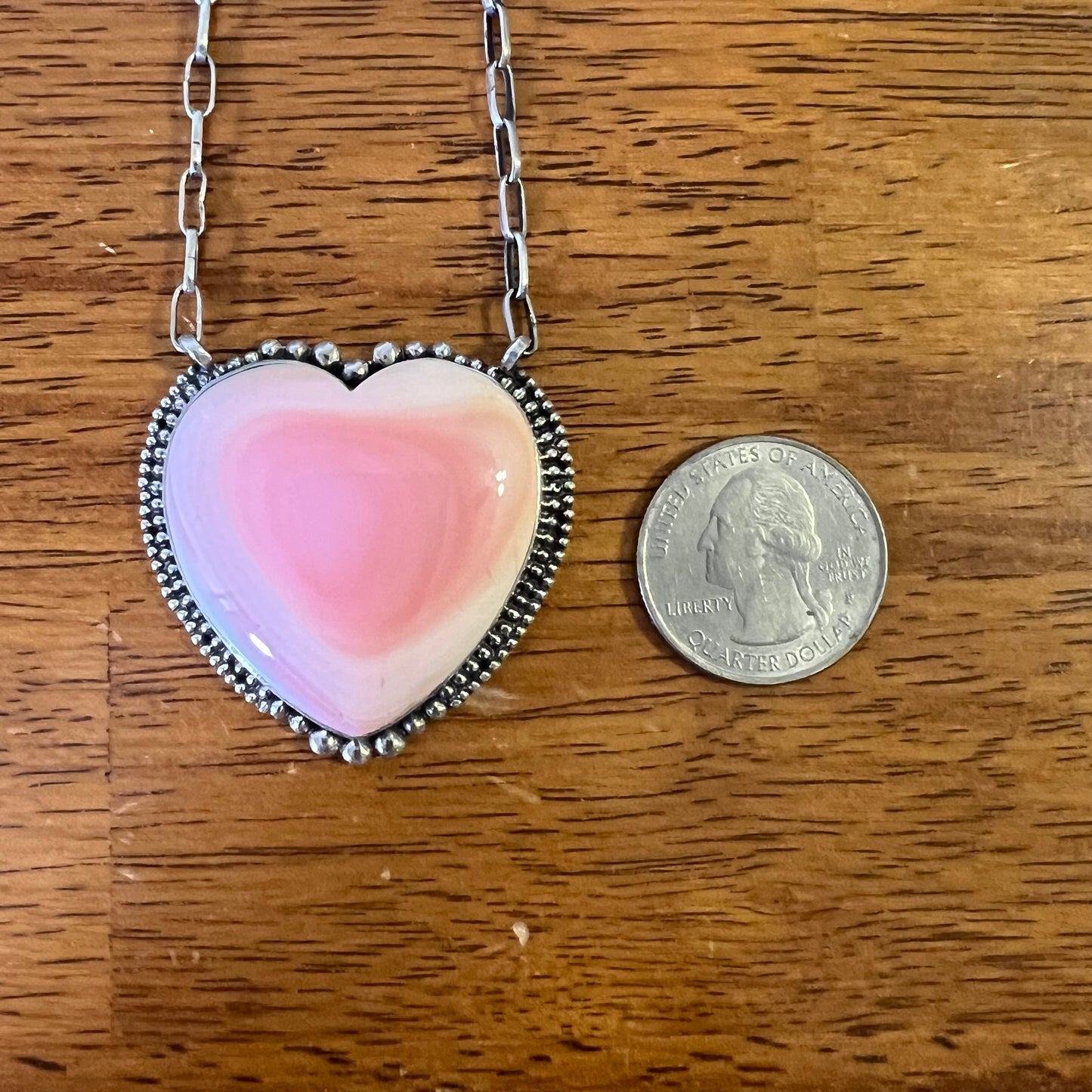 Queen Conch Shell Heart Statement Necklace in Sterling Silver