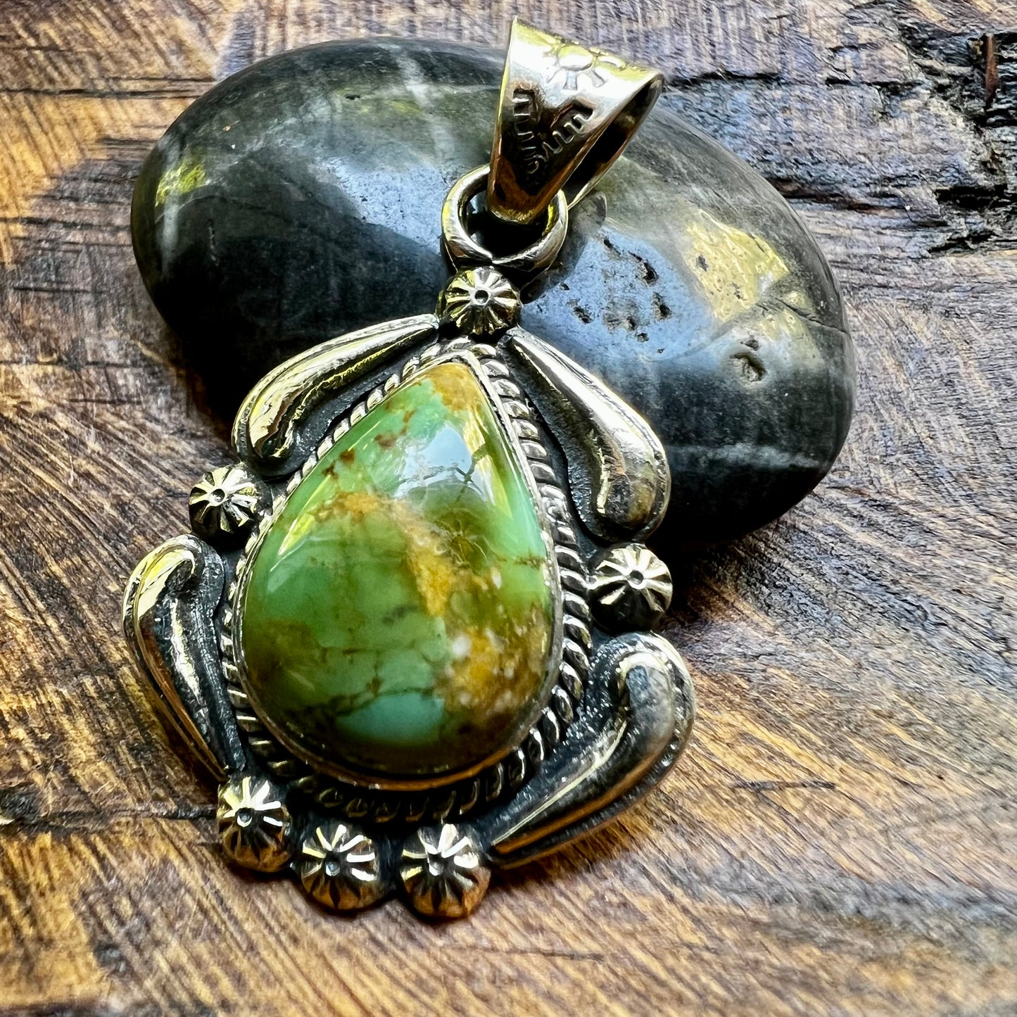 Kingman Turquoise Pendant – Sterling Silver Southwestern Statement