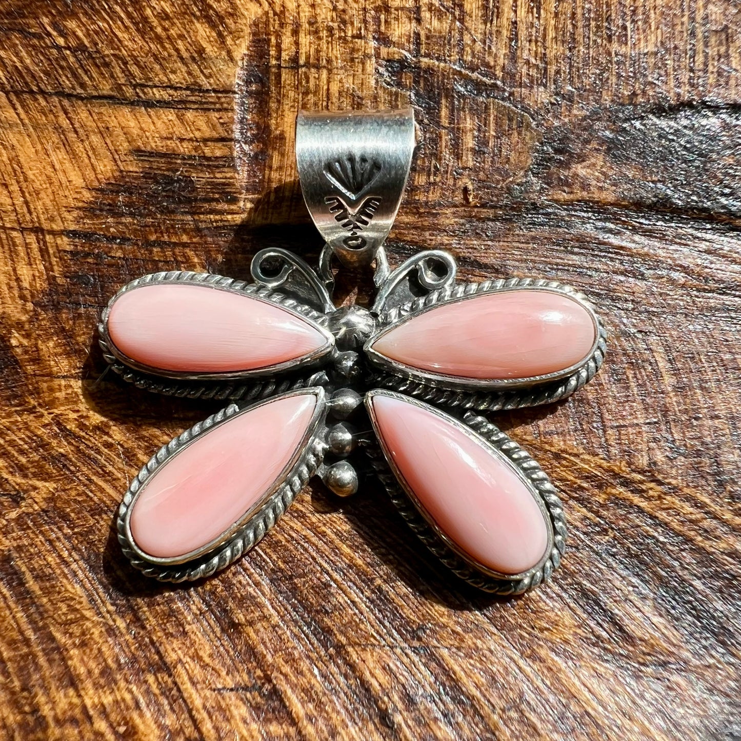 Pink Conch Butterfly Pendant