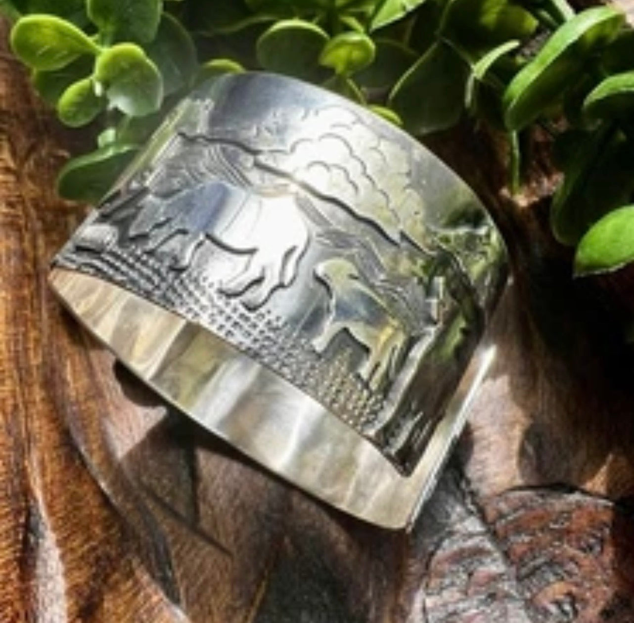 Sterling Silver Western Storyteller Cuff Bracelet | Handcrafted Collector Piece